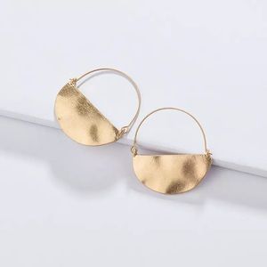 Anthro Rylan Crescent Hammered Hoop Earrings